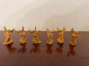 Heavenly Choir Of Angels Lot Of Six 2.5-inch Plastic Christmas Figures Made In Germany