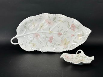 Serving Pieces In Bone China By Mikasa, Pastel Garden Pattern