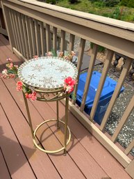 Metal Round Table With Stone Plate Top