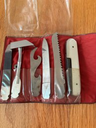 Vintage 6 Piece Interchangeable Knife Multi Tool