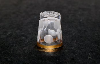 Crystal Cut With Gold Rim Thimble