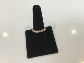 14K Gold CZ Anniversary Band Size 9 2.80 Grams