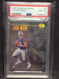 2018 Panini Illusions Josh Allen / Jim Kelly PSA 8 - M