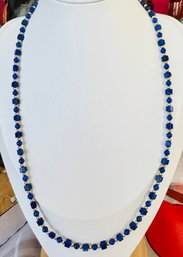 PRETTY 14K GOLD LAPIS AND GOLD BEAD NECKLACE