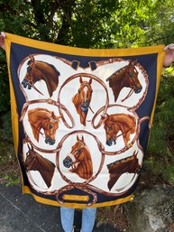 Julie Wear Equestrian Bridled Horse Silk Scarf