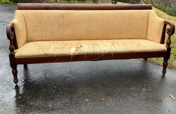 Antique Carved Mahogany Bench - AS IS