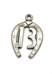 Vintage Danecraft Sterling Silver Horseshoe 13 Pendant