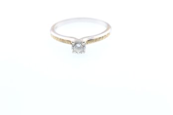 14k White Gold Quarter Carat Diamond Ring Size 6.25
