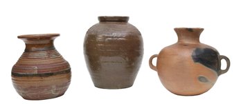 Artisanal Decorative Pottery Trio