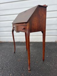 Vintage Slim Walnut Secretary Desk