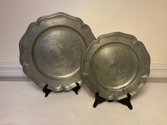 Antique Pewter Chargers, Angel Brand