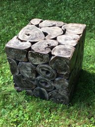 Rustic Tree Trunk Slice End Table #1