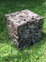 Rustic Tree Trunk Slice End Table #2