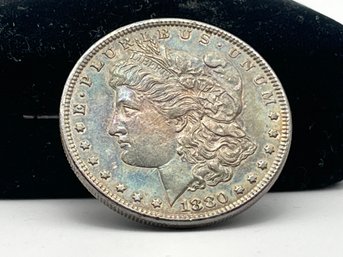 1880 Morgan Silver Dollar With Rainbow Patina.  (SD2)