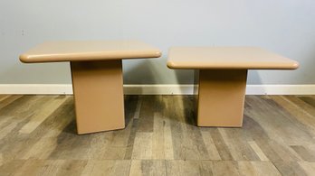 Pair Of 80s Vintage Laminate Tables