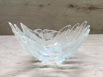 VINTAGE GLASS PEDESTAL BOWL