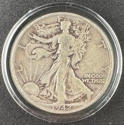 1942-D Walking Liberty Silver Half Dollar