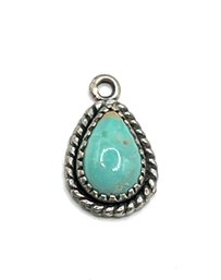 Vintage Native American Sterling Silver Turquoise Color Pendant