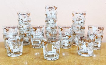 A Large Set Of Vintage Flintsone's Rocks Glasses