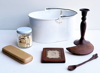 Enamelware, A Turned Wood Candlestick And More Vintage Decor