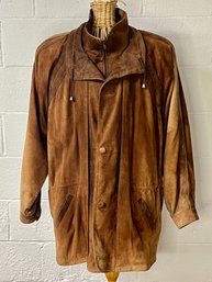Men's Vintage Suede Leather Coat - No Size Tag - Estimate Large
