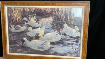 Print Of Ducks By A River Bank By Alexander M. Koester (German 1864-1932)