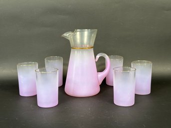 A Vintage Juice Set: Pitcher & Six Glasses