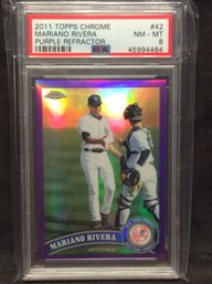 2011 Topps Chrome Mariano Rivera Purple Refractor PSA 8 - M