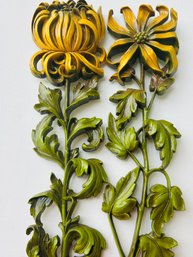 Vintage Chrysanthemum In Bloom Dimensional  Wall Sculpture