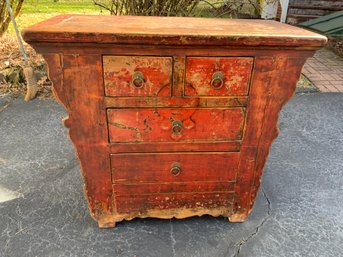 Asian Style Painted Chest Of Drawers, Lillian August
