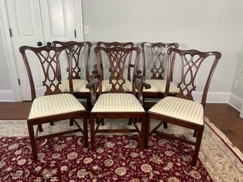 Set Of 6 Henkel Harris Model 107 Mahogany Dining Room Chairs