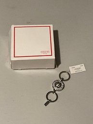 Coach Pave Valet Keyfob Silver Metal & Rhinestone - New With Box