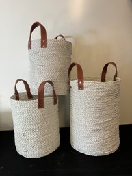 Group Of (3) Decorative & Functional Baskets