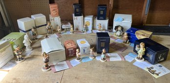 Large Lot Of 15 RARE HUMMEL FIGURINES IN ORIGINAL BOXES WITH PAPERS