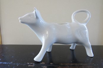 A White Pillivuyt Porcelain Ceramic Cow Creamer - France