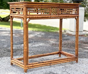 A Gorgeous Vintage Rattan Console