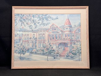 Pencil Signed Sherpa Young Framed Watercolor 'Right Side'