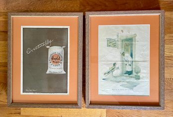 Antique Print Advertisements For Gold Medal Flour & Cream Of Wheat Cereal, Custom Framed