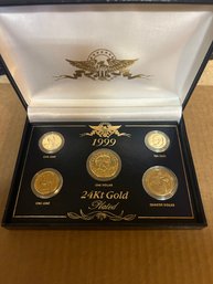 Beautiful 1999 24KT Gold Plated State Quarter Collection