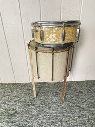 Antique Crown Snare And Floor Tom Drums