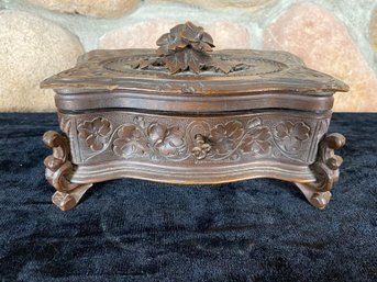 French Carved Timber Trinket Box