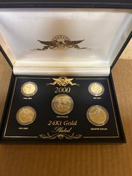 Beautiful 2000 24KT Gold Plated State Quarter Collection