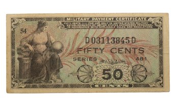 Military Payment Certificate Fifty Cents