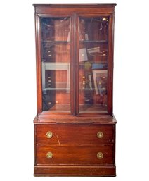 A Lighted Mahogany China Cabinet Or Bookcase From George Pike Design By Tomlinson