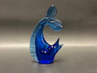 Vintage Pilgrim Glass Fish In Blue