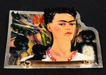 Studio Artisan Brooch Of Frida Kahlo By Bonnie Kondor