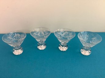 MARKED CUT GLASS CRYSTAL LIQUER GLASSES