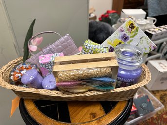 Bath Basket - Goats Milk Soap, Yankee Candle And More