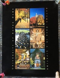 Vintage Poster Notre Dame University During The Autumn Season- Like New - Never Hung