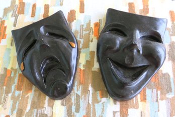 Vintage Chalkware Comedy Tragedy Wall Masks